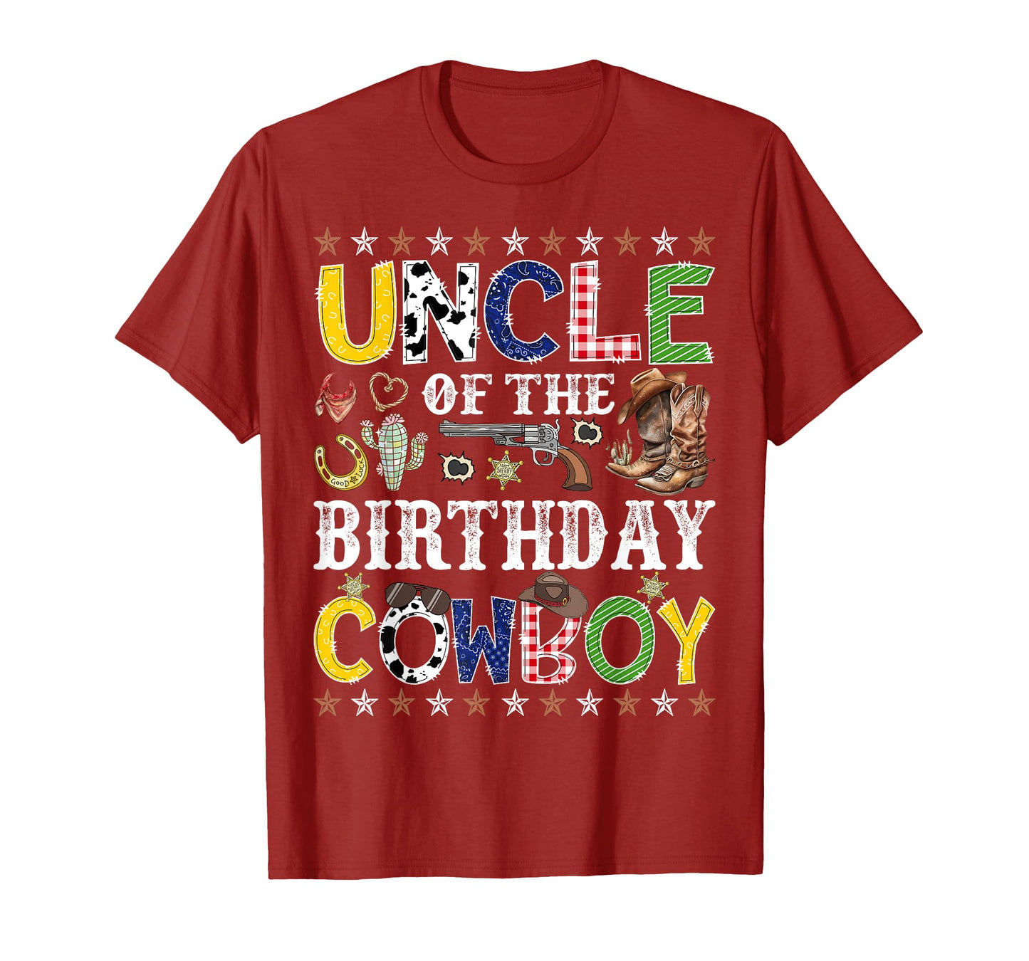 Uncle Of The Birthday Cowboy Western Rodeo Uncle T-Shirt