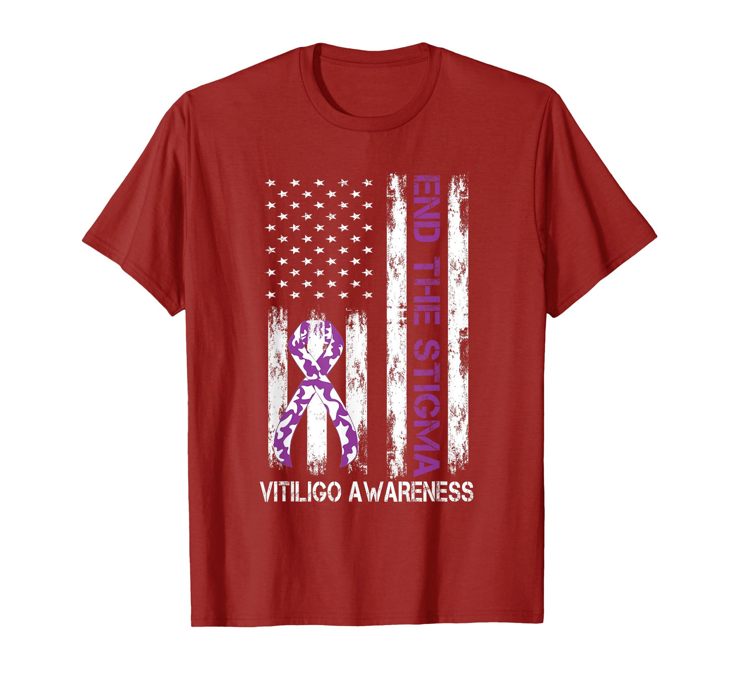 USA Flag Warrior Vitiligo Awareness Month Vitiligo Day T-Shirt
