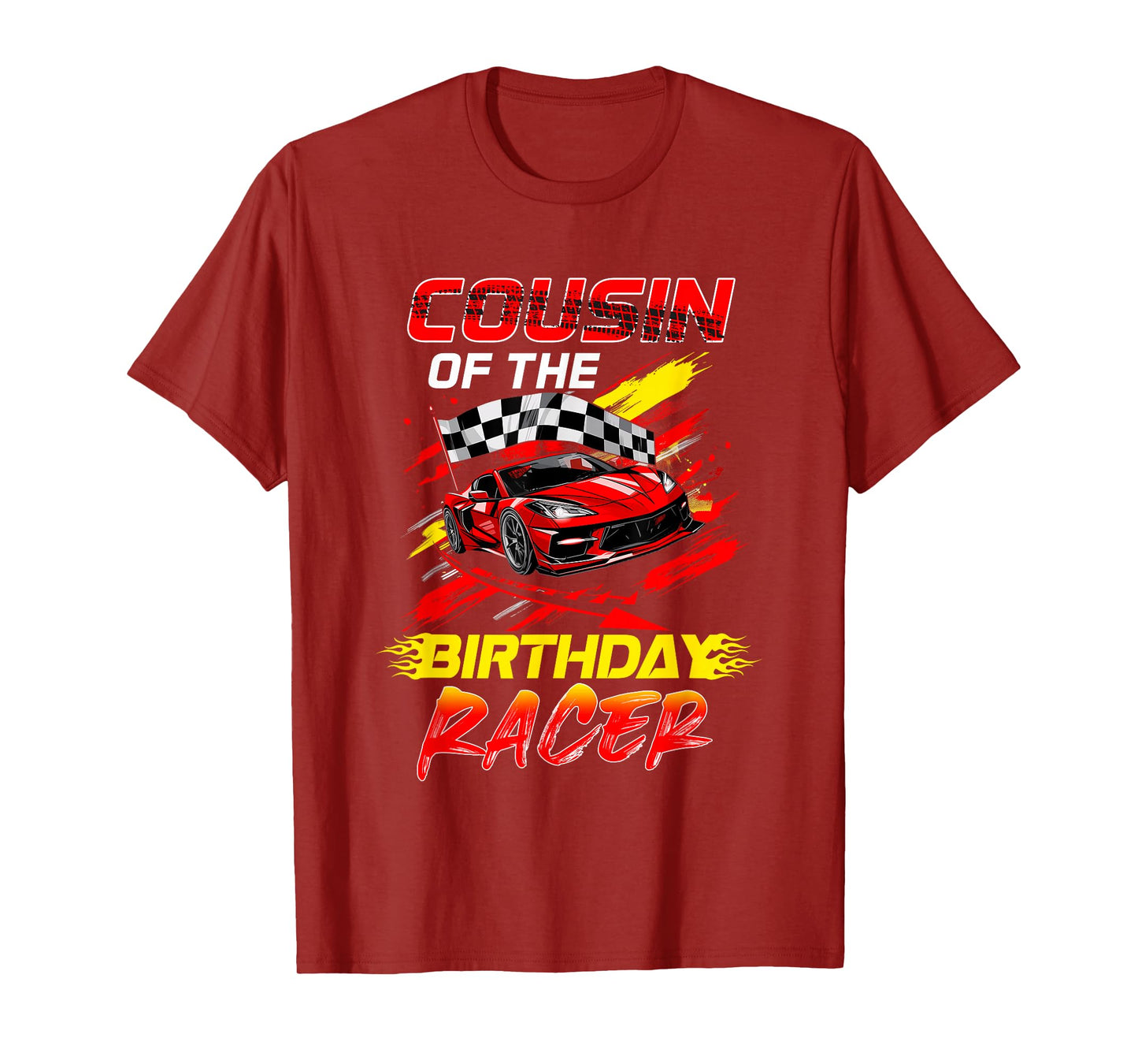 Cousin Of The Birthday Racer Race Car Party Family Matching T-Shirt