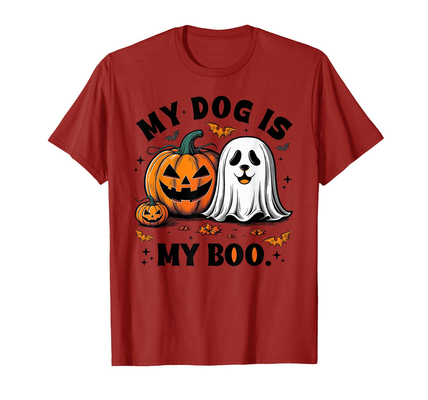 My Dog Is My Boo Spooky Season Ghost Halloween Groovy T-Shirt