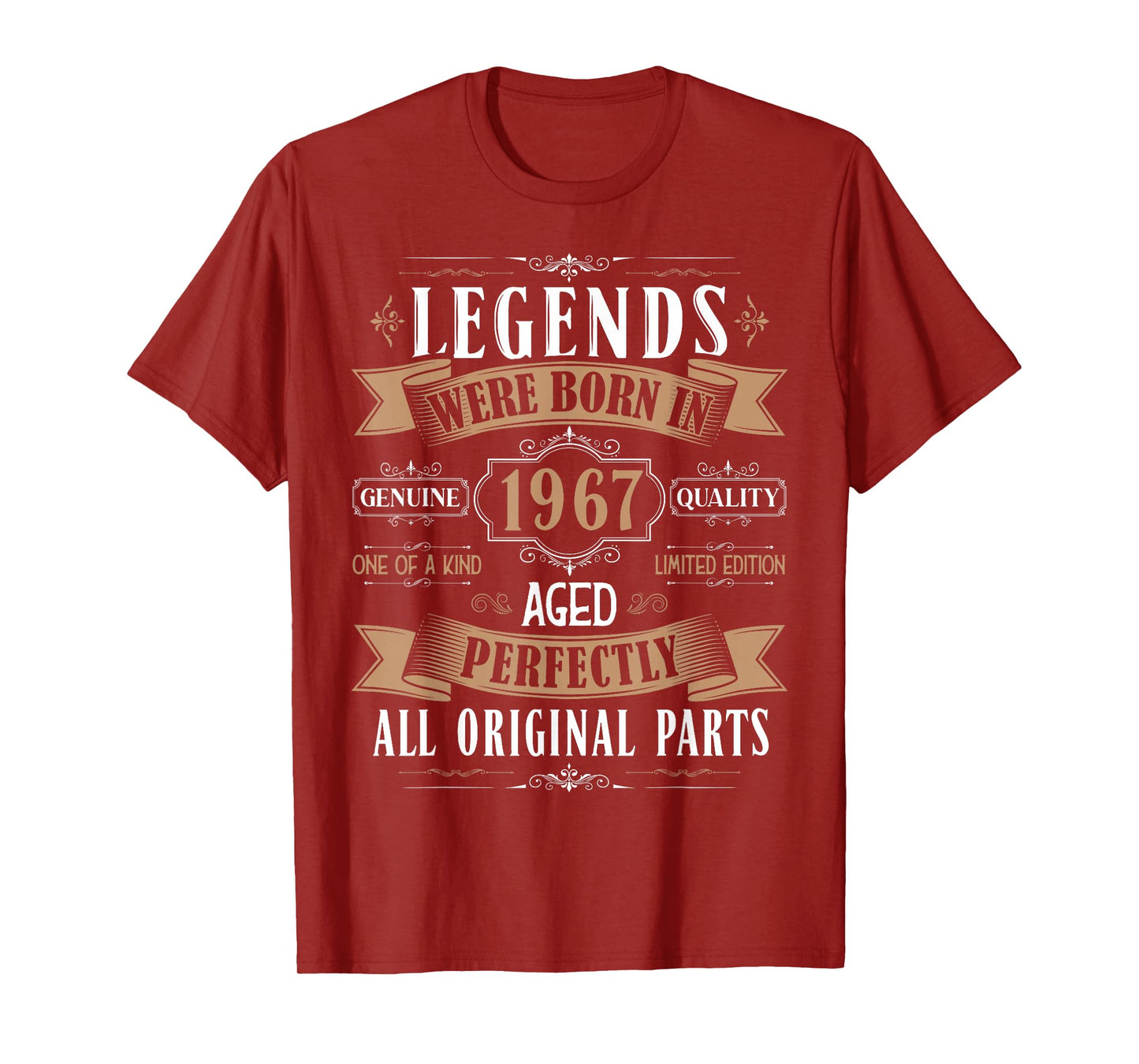 Legends Born In 1967 58th Birthday 58 Years Old Bday Men T-Shirt