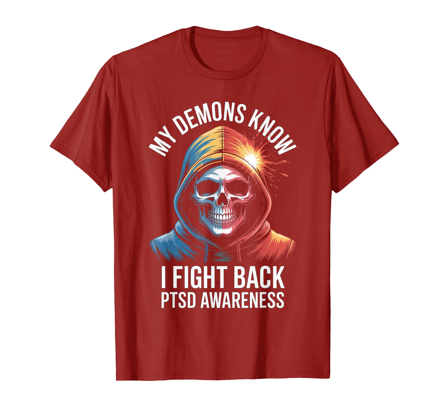 Reaper PTSD My Demons Know I Fight Mental Health Awareness T-Shirt