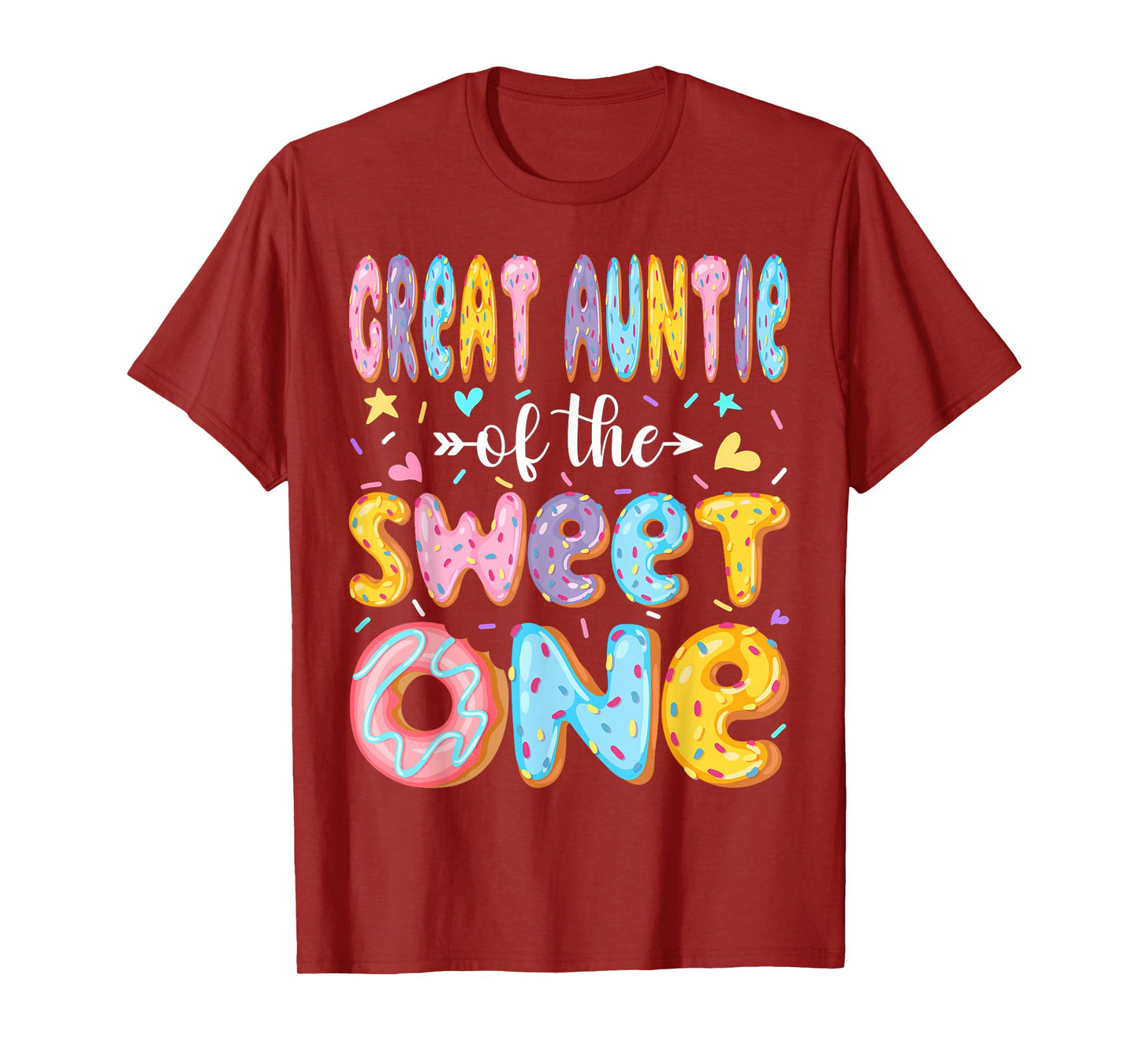 Great Auntie Of The Sweet One First Birthday Donut Matching T-Shirt
