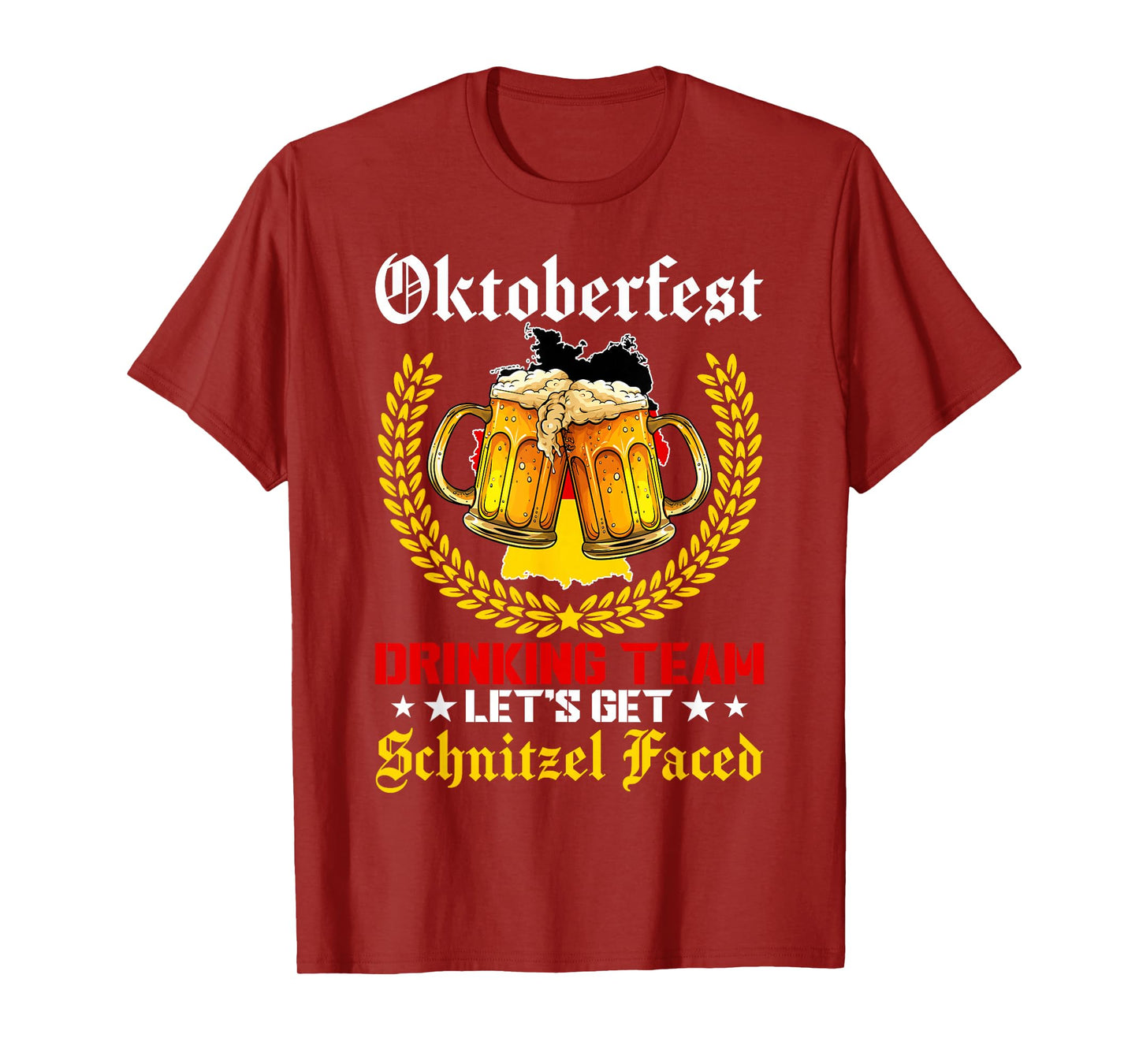 Funny Oktoberfest Drinking Team Let's Get Schnitzel Faced T-Shirt