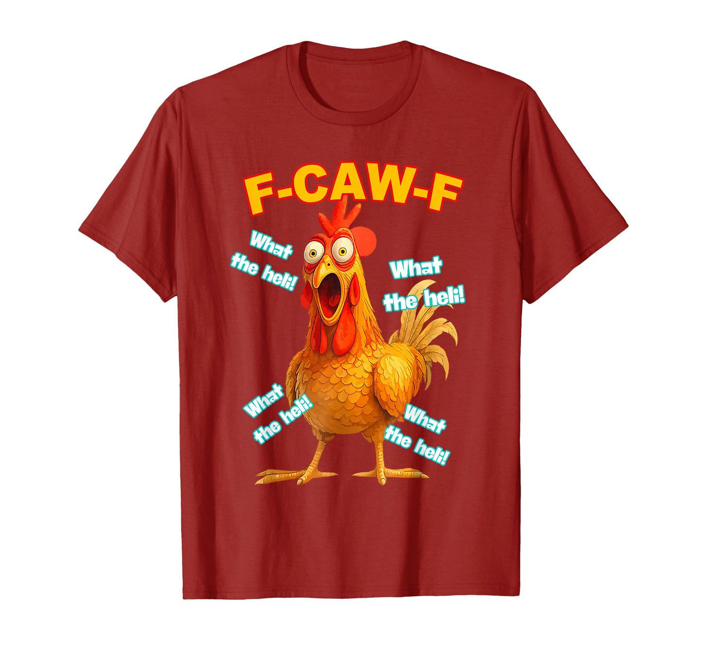 F-caw-f What The Heli Chicken Funny Meme Vintage T-Shirt