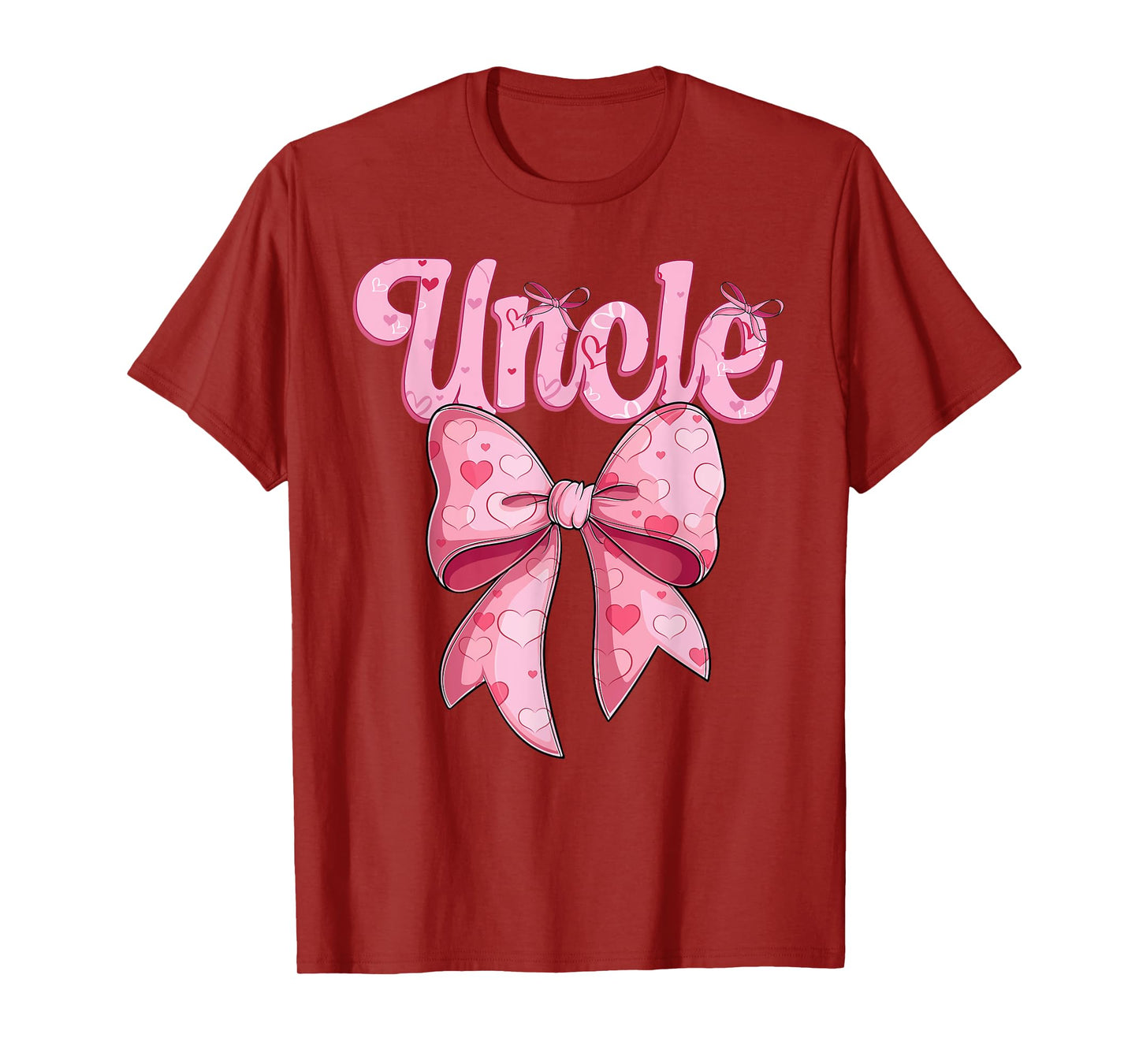 coquette bow family matching Groovy pink Uncle T-Shirt