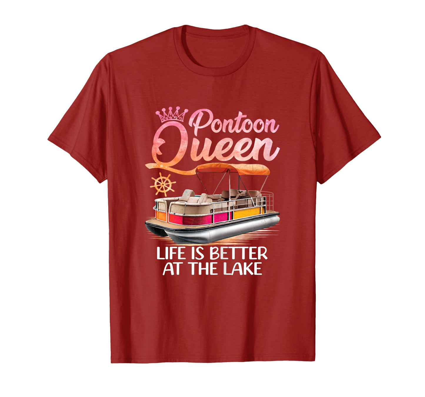 Pontoon Queen Life Is Better At The Lake Pontoon Boat Party T-Shirt