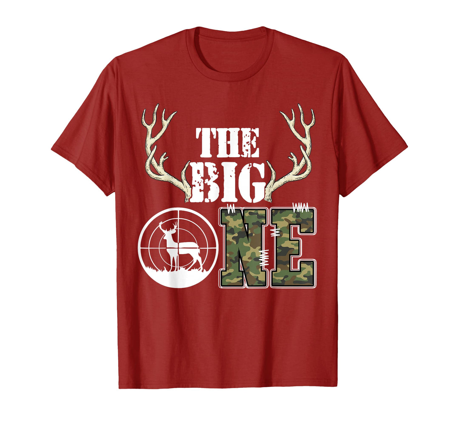 The Big One Birthday Boy Deer Hunter Camouflage 1st Birthday T-Shirt