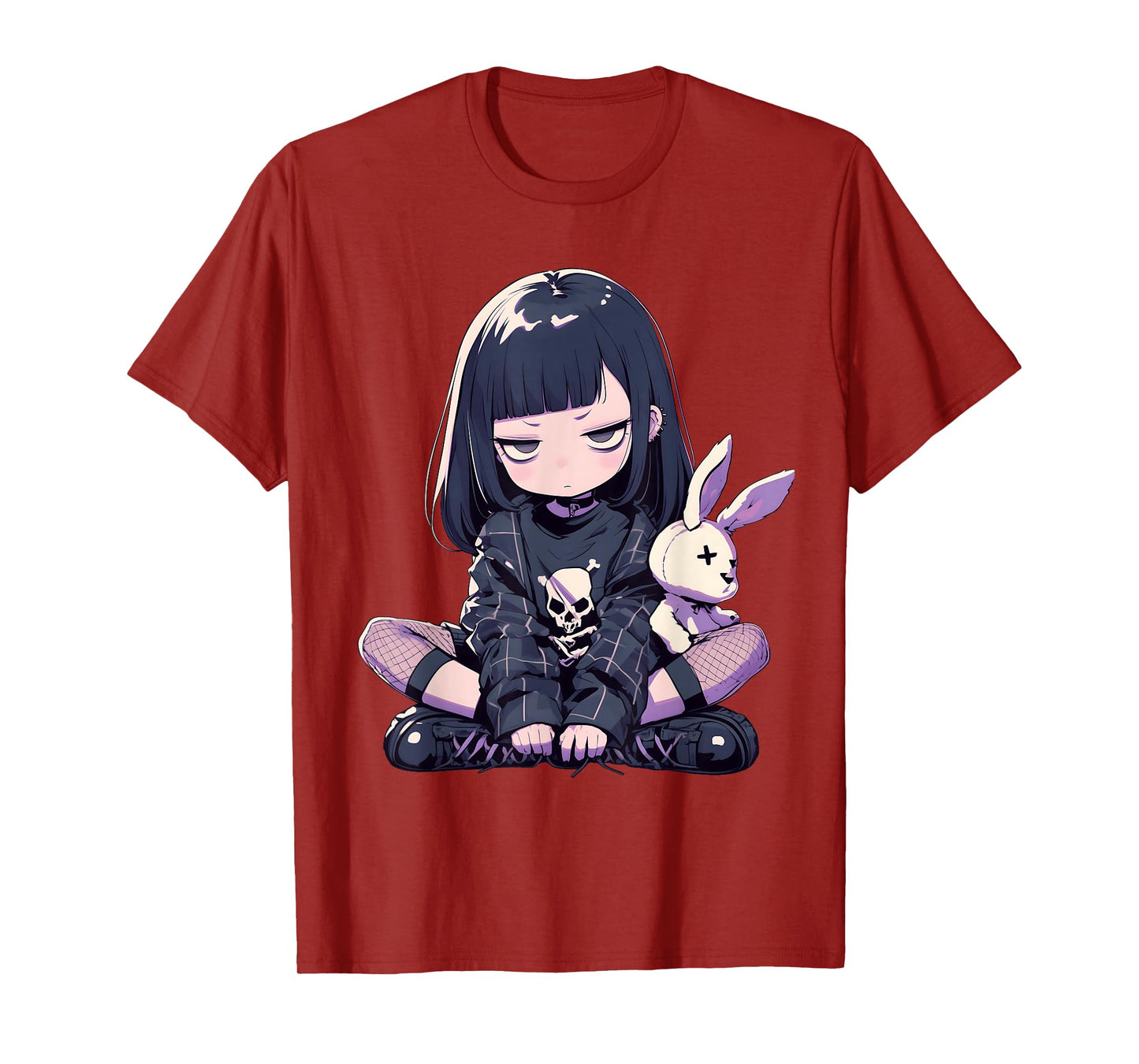 Grunge Goth Bunny Anime Girl Cute E-Girl Gothic Outfit T-Shirt