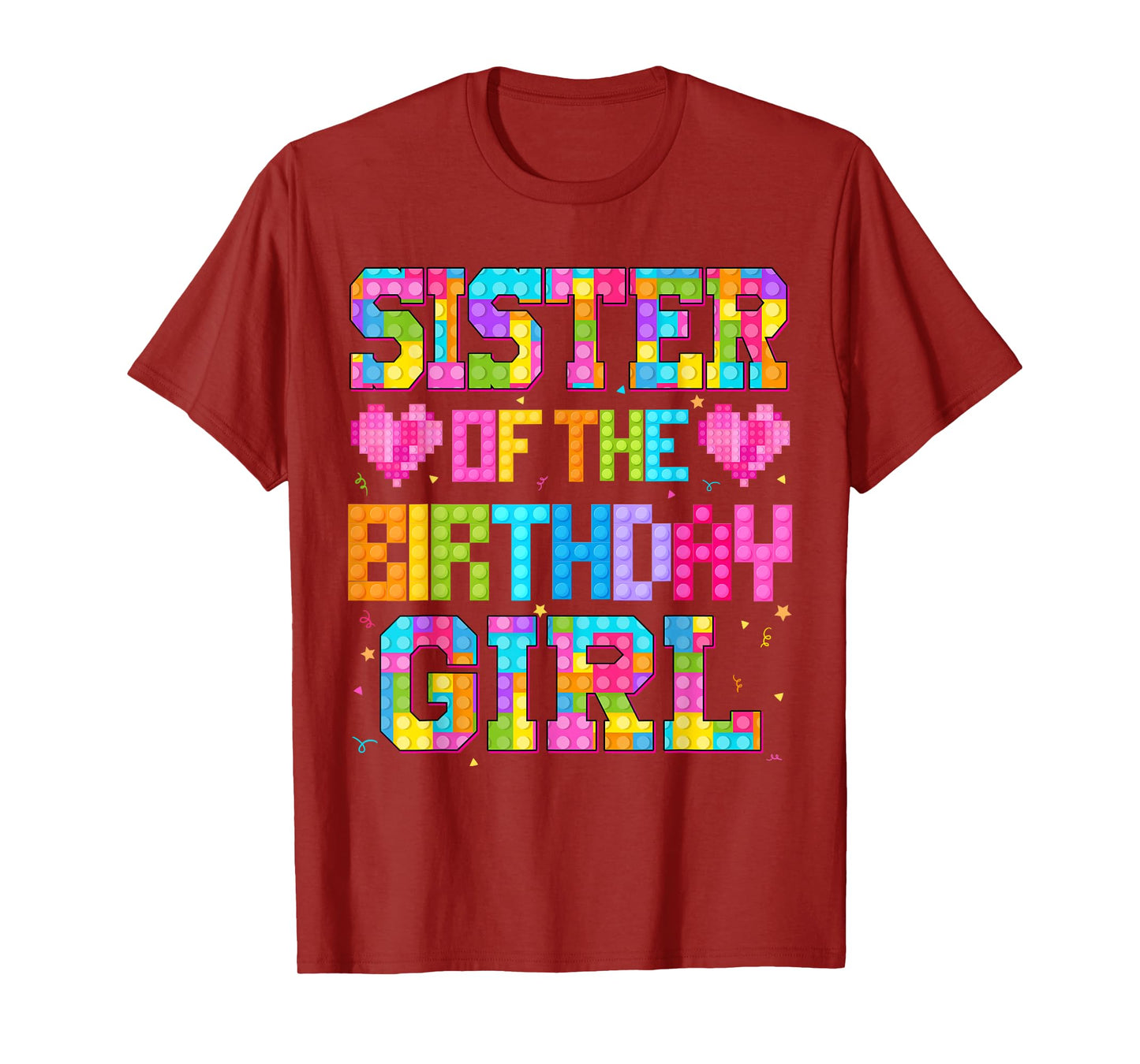 Sister Of The Birthday Girl Build Brick Family Matching T-Shirt