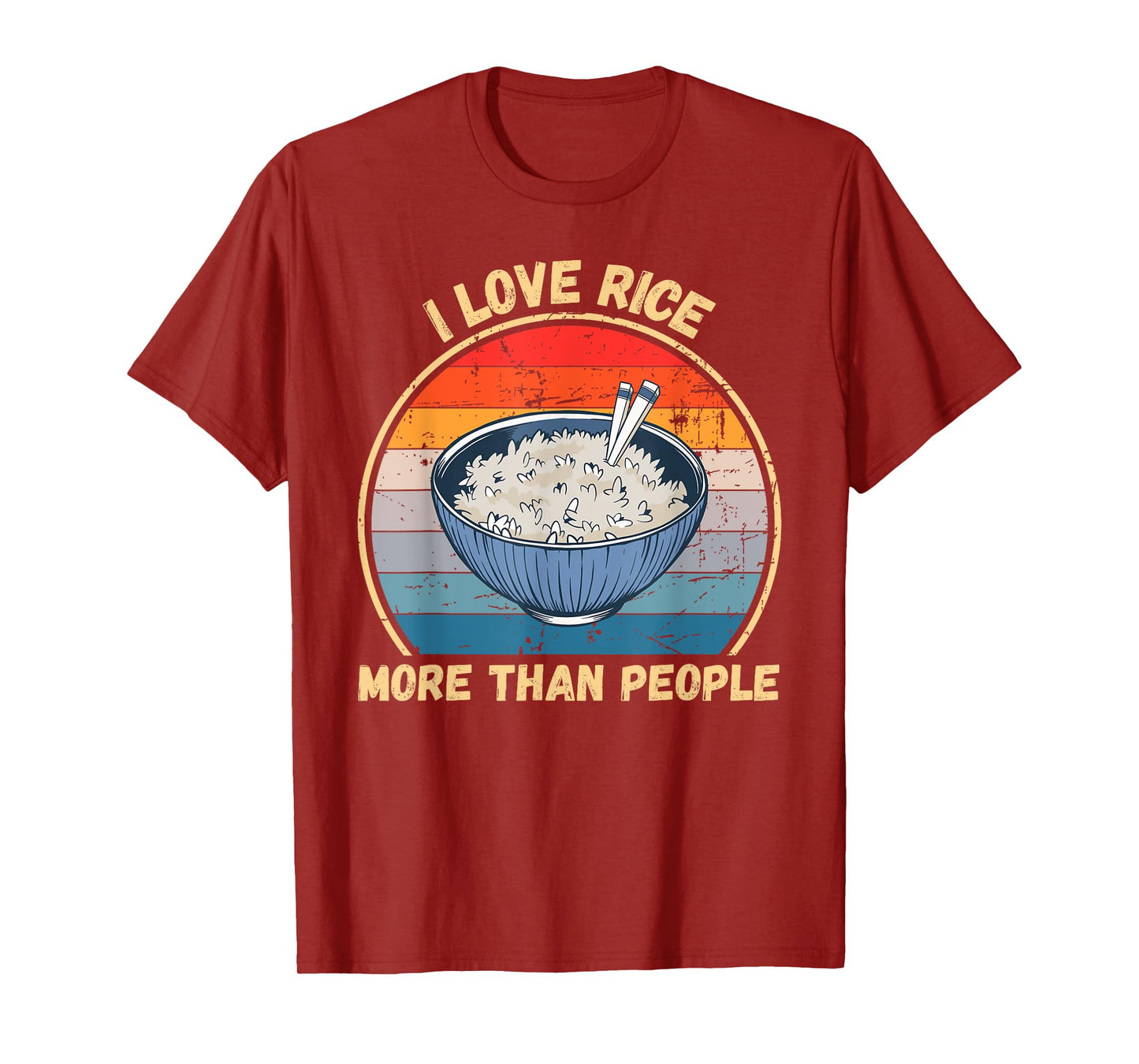 Vintage I Love Rice More Than People Rice Food Lover T-Shirt