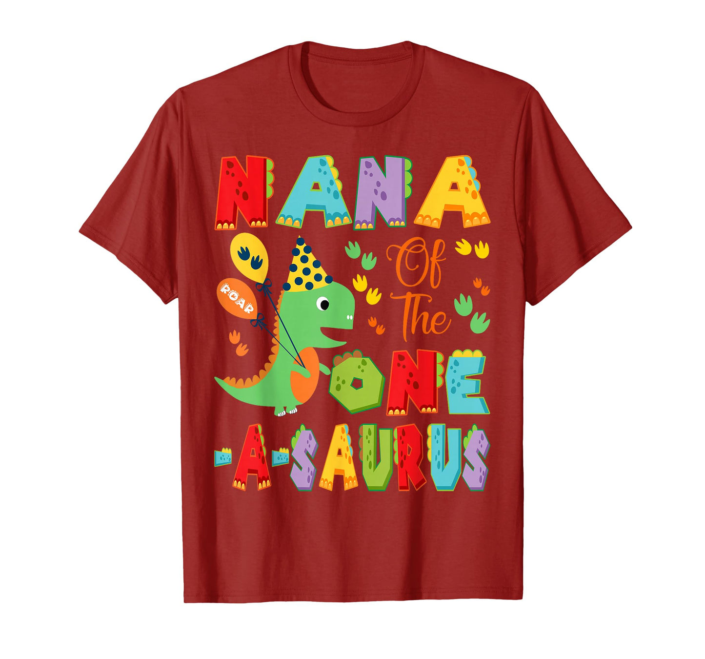 Nana Of The One-A-Saurus 1St Birthday Boy Dinosaur T-Shirt