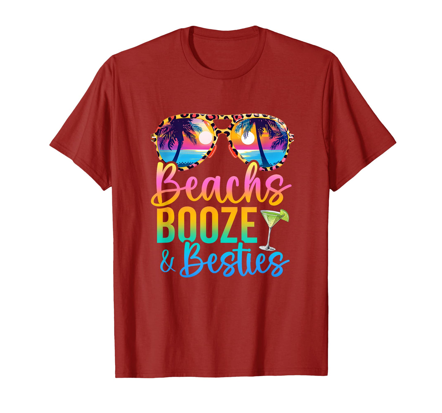 Girls Trip 2025 Funny Matching Beaches Booze Besties T-Shirt