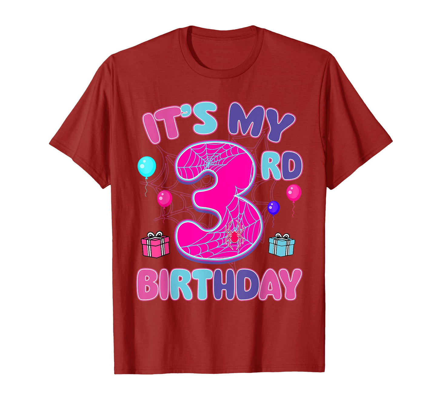 Girls Kids It's My 3rd Birthday Spider Family Matching T-Shirt