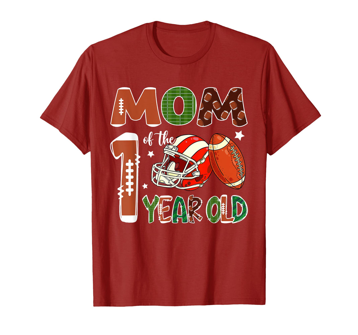 Mom Of The 1 Year Old Football Themed 1st Birthday Party T-Shirt