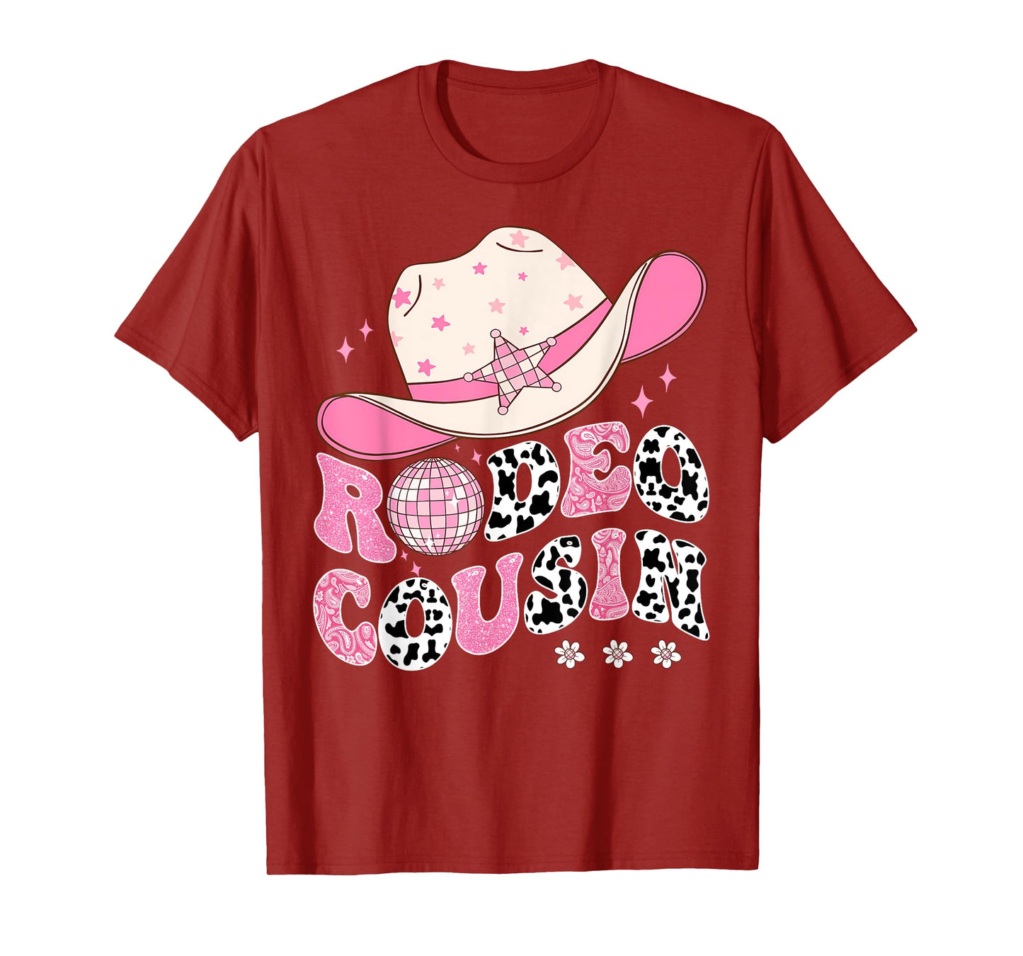 Rodeo Cousin Pink CowGirl 1St Birthday Disco Groovy T-Shirt