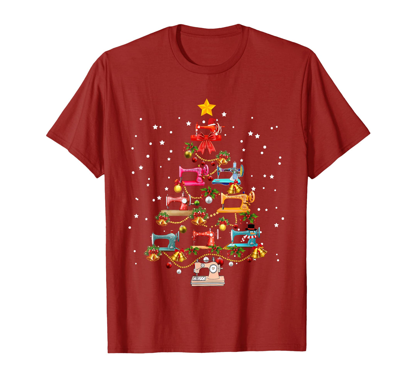 Funny Sewing Machine Christmas Tree Christmas Ornament Women T-Shirt