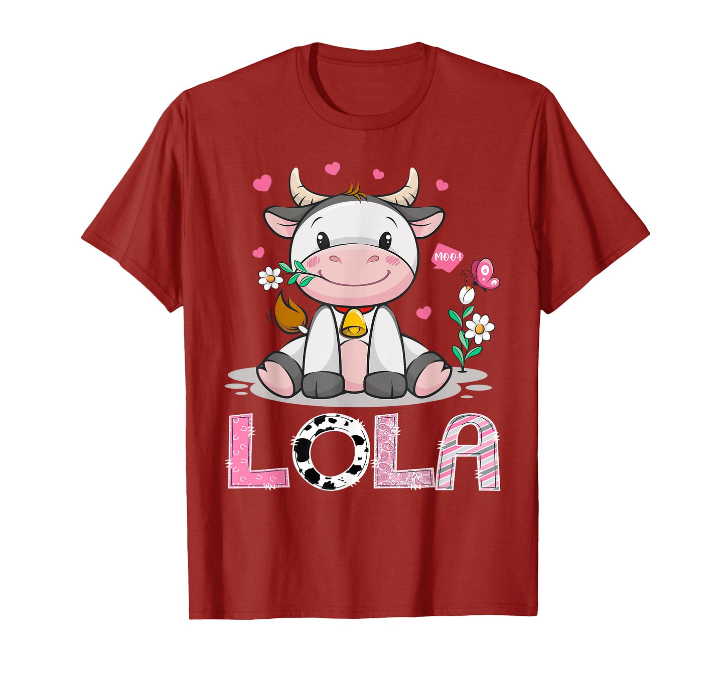 Lola Cute Cow Moo Moo Farmer Birthday Family Matching T-Shirt