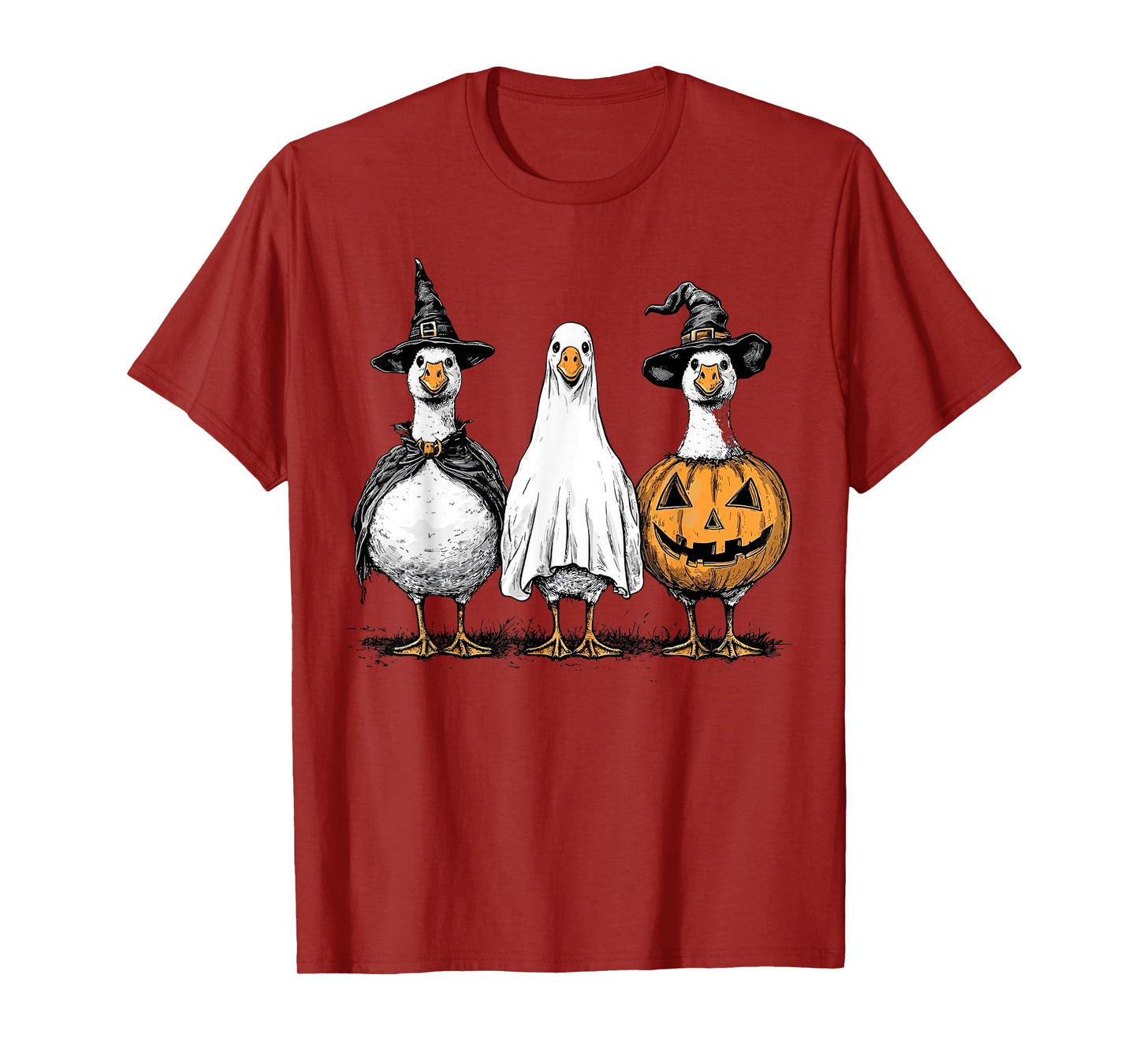 Halloween Goose Costume Funny Animal Retro T-Shirt