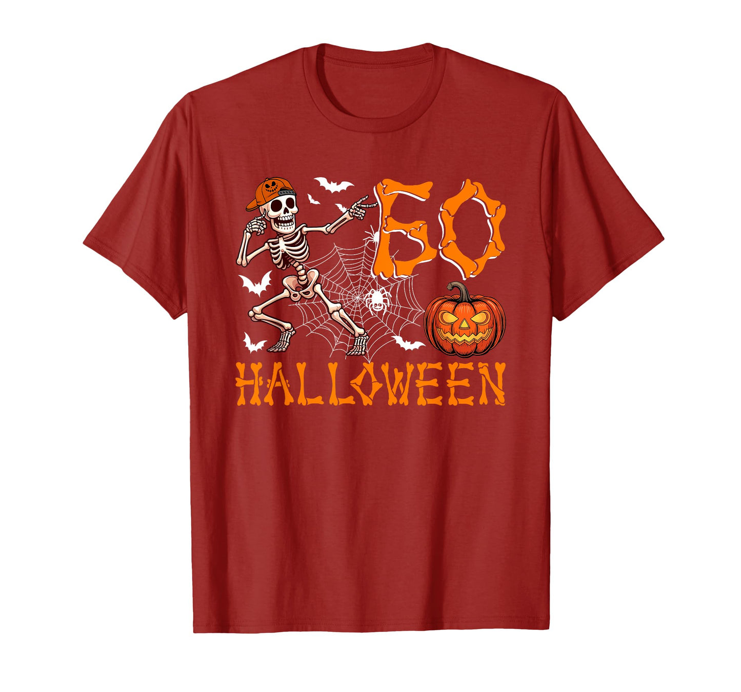 Halloween 60th Birthday Funny Skeleton Horror Carved Pumpkin T-Shirt