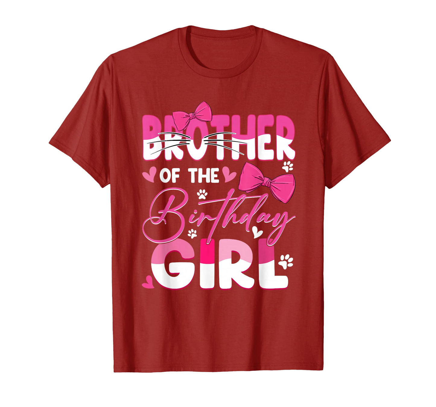 Brother Of The Birthday Girl Cat Kitty Family Matching T-Shirt