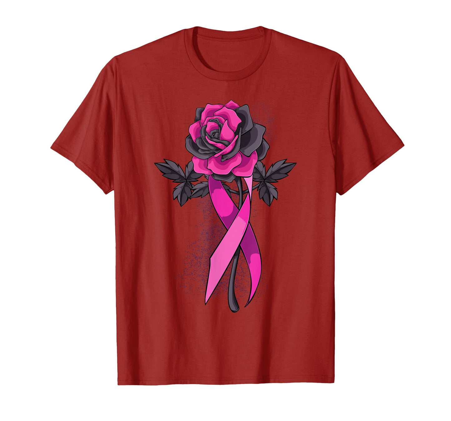 Pink Ribbon Rose Breast Cancer Awareness Survivor Warrior T-Shirt