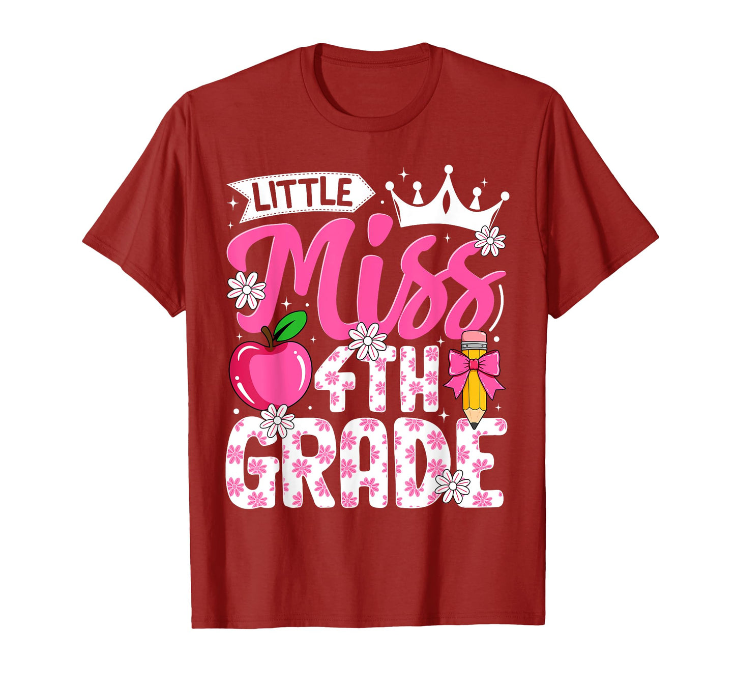 Cute Back To School 4th Grade Girls First Day Of 4th Grade T-Shirt
