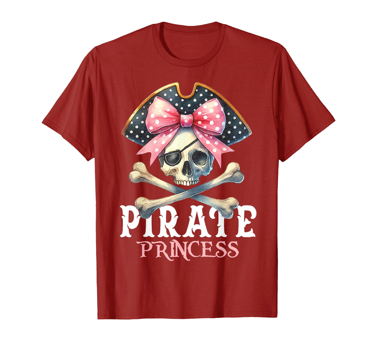 Funny Pirate Princess Coquette Bow Halloween Costume Girls T-Shirt