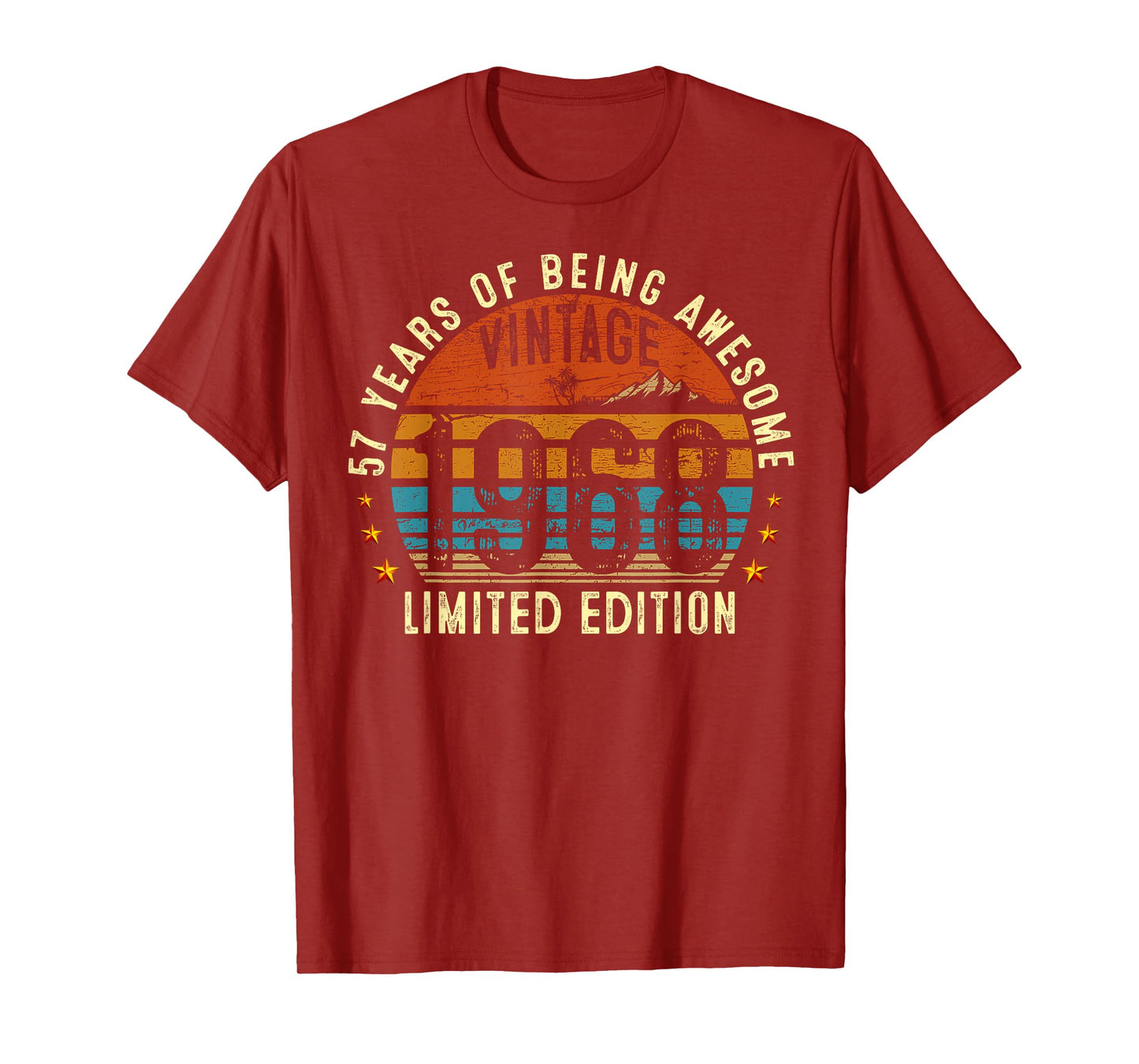 57th Birthday Gifts Men Women 57 Years Old Vintage 1968 T-Shirt