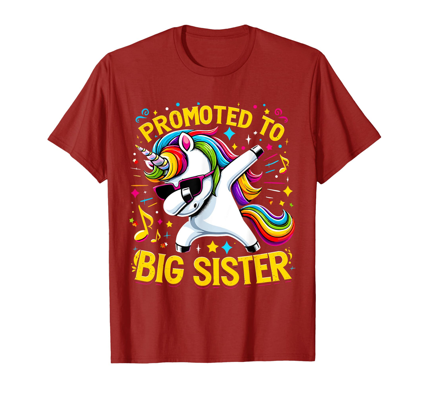 Promoted to Big Sister Unicorn Dabbing T-Shirt