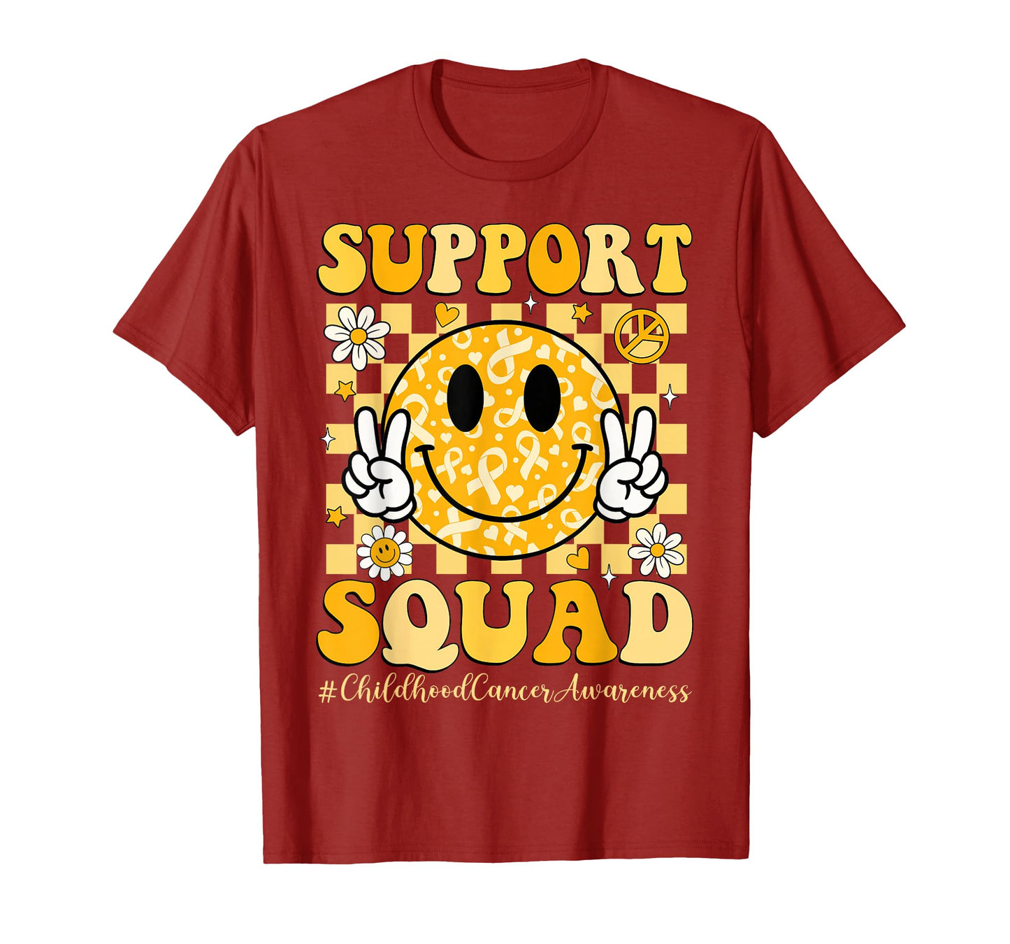 Childhood Cancer Awareness Support Squad Gold Ribbon Kids T-Shirt