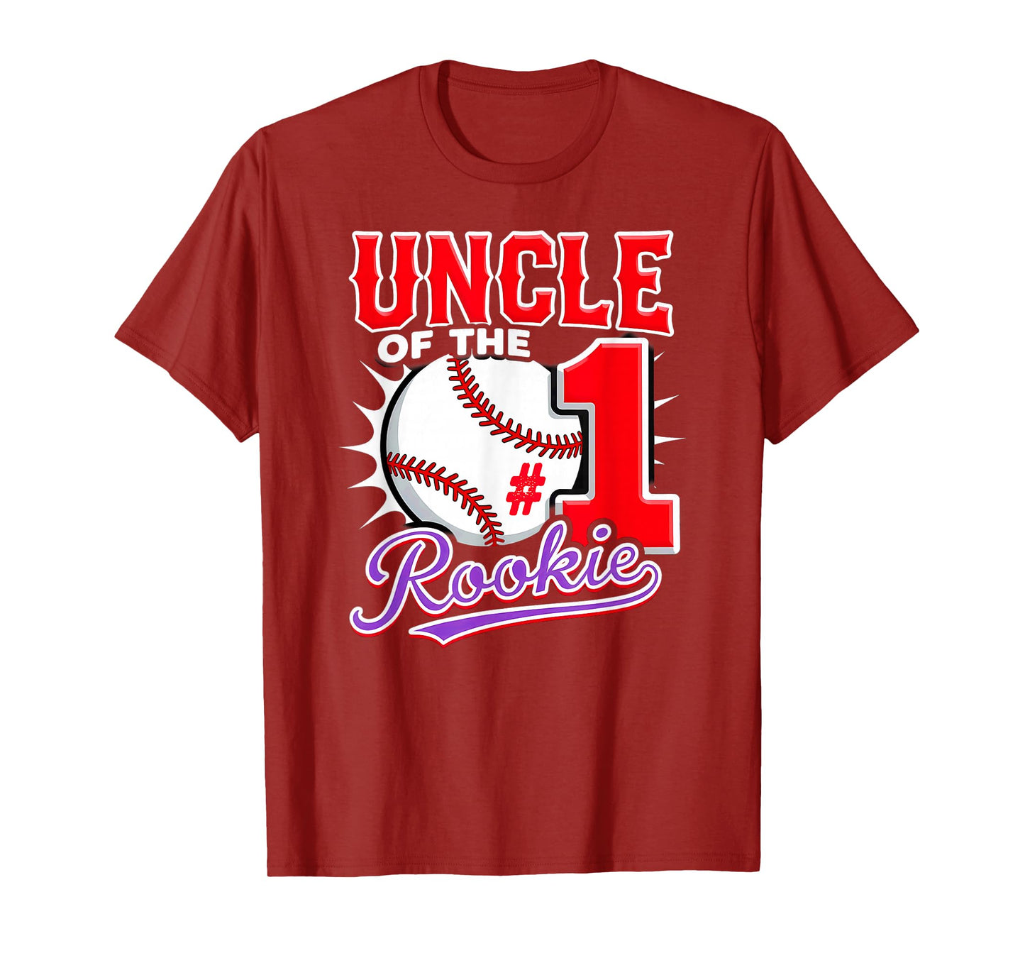 Uncle Of Rookie 1st Birthday Boy Baseball T-Shirt
