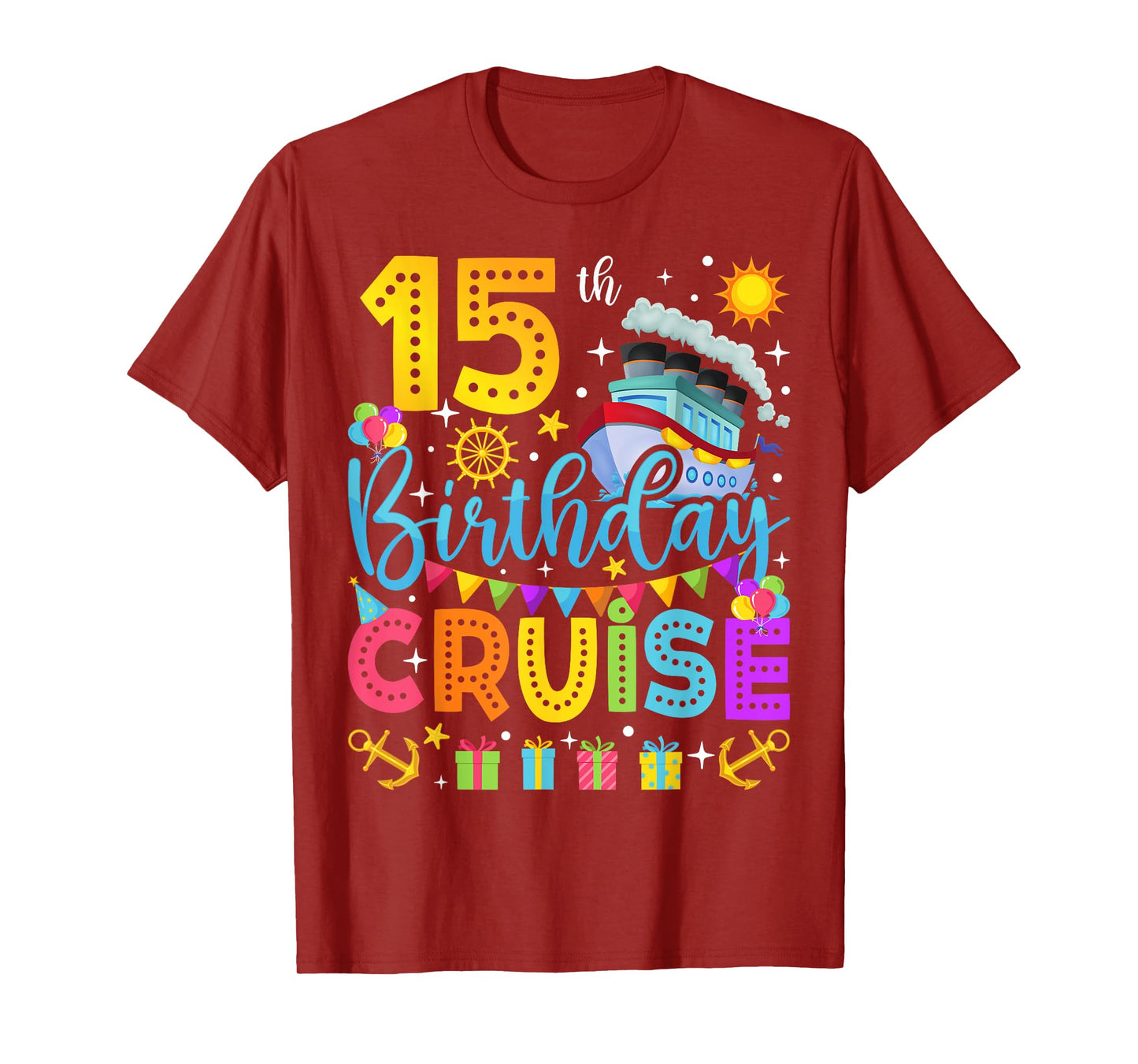 15th Birthday Cruise Cruising Lover 15 Years Old Bday Party T-Shirt