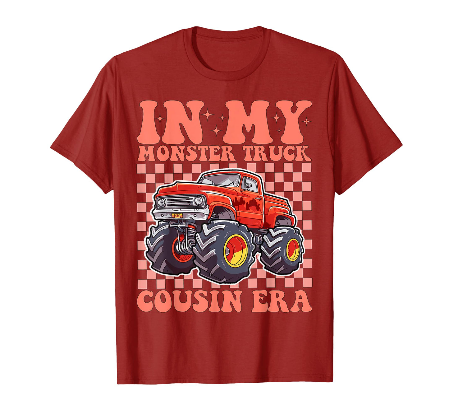 In My Monster Trucks Cousin Era Groovy Family T-Shirt