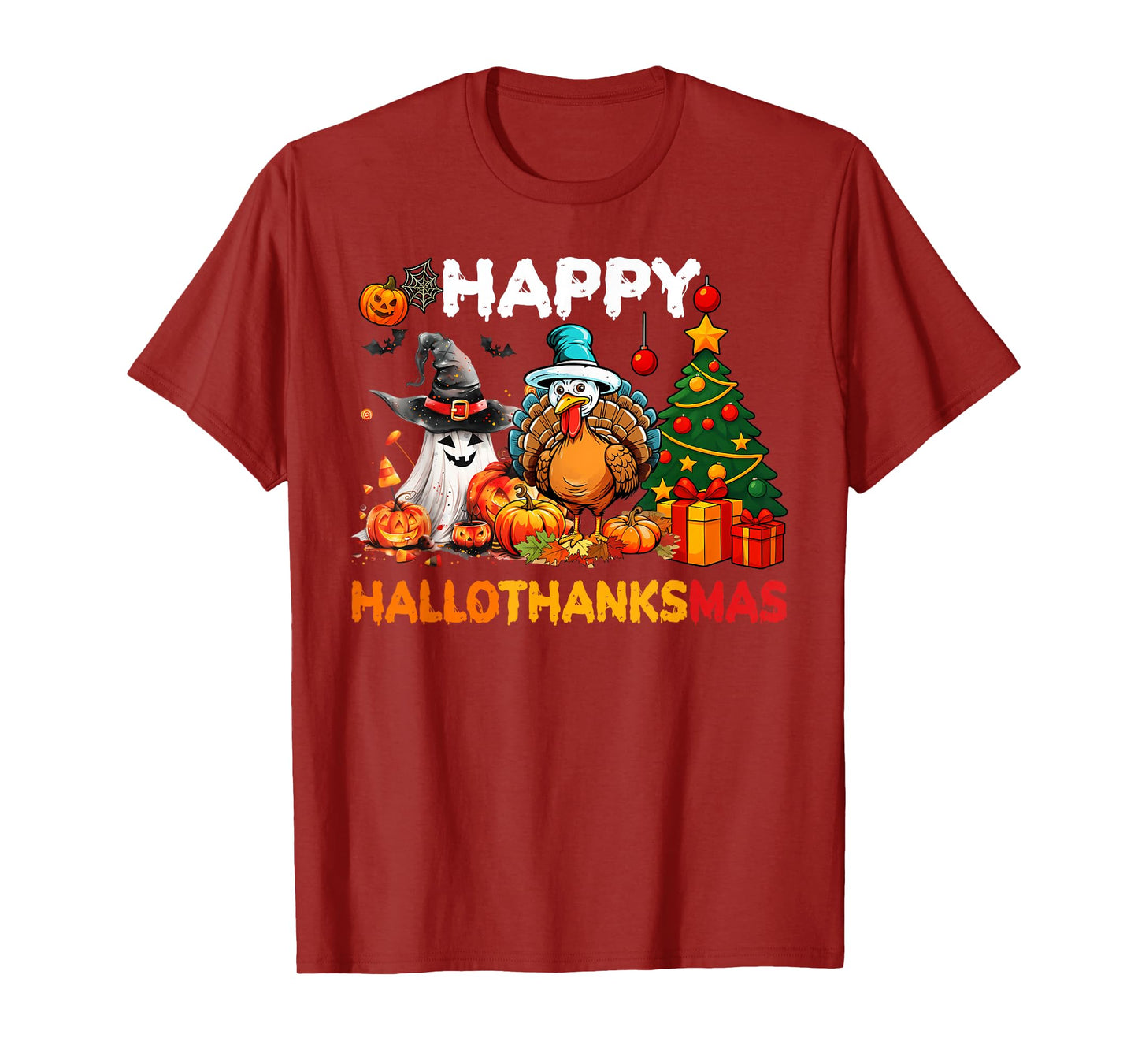 Happy Hallothanksmas Halloween Thanksmas Holiday Season T-Shirt