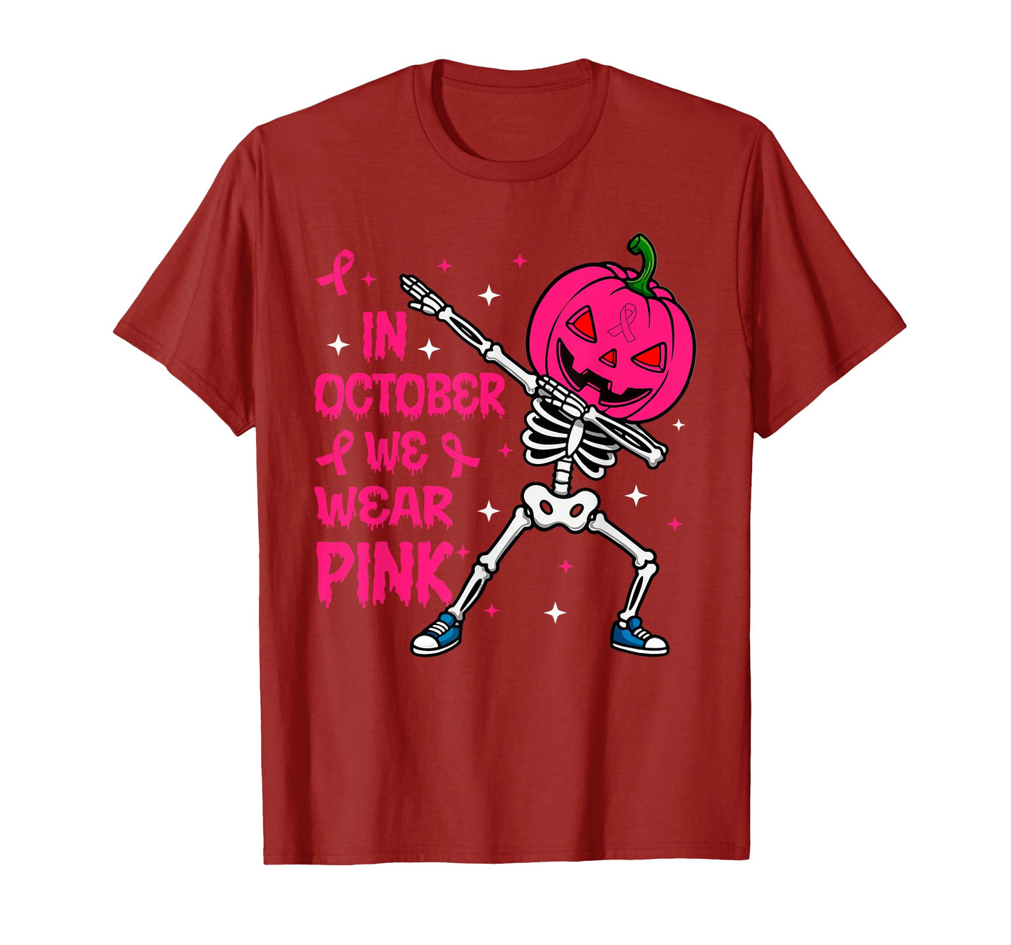 In October We Wear Pink Pumpkin Awareness Shirt T-Shirt