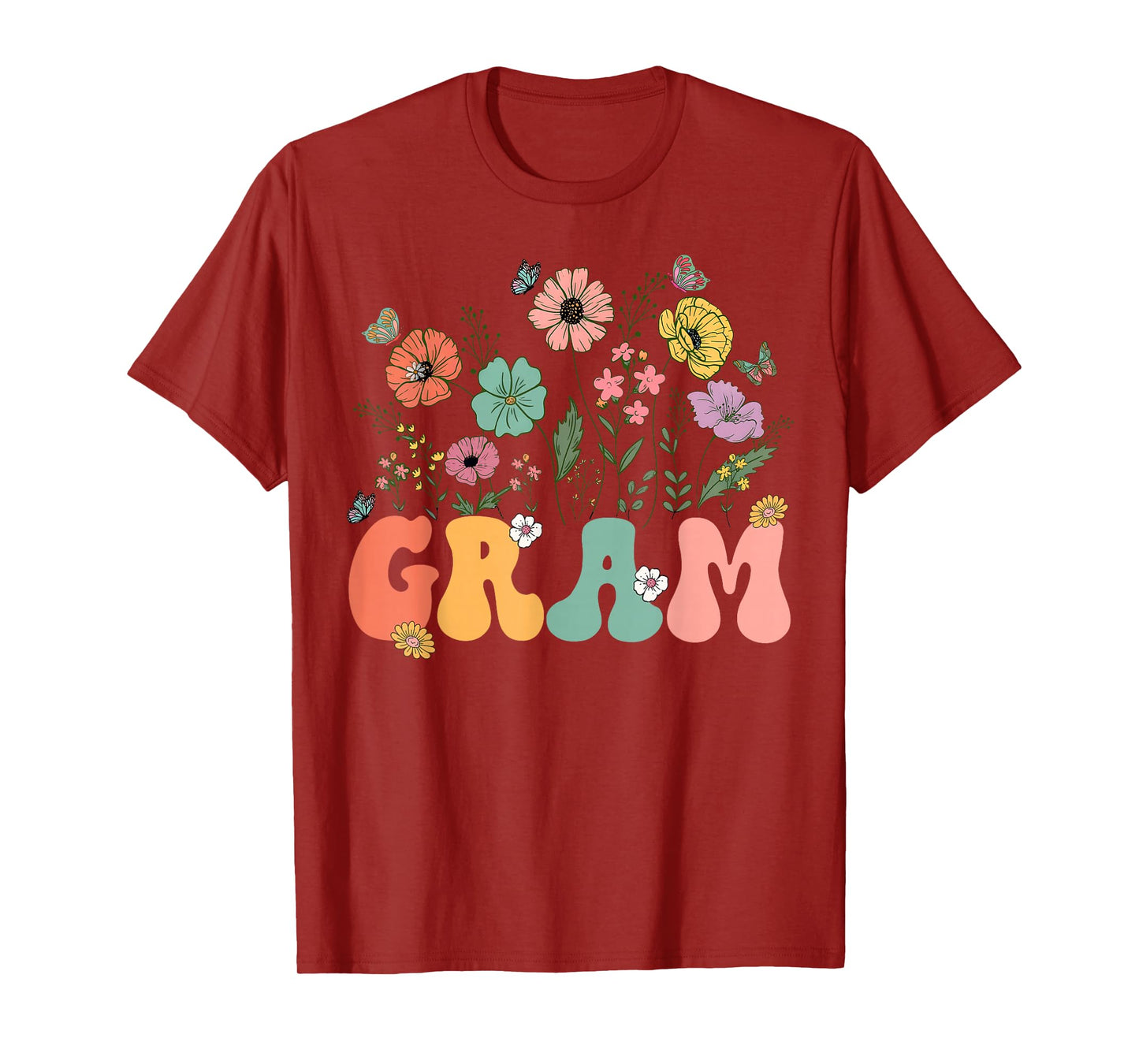Gram Mothers Day For Grandma Wildflower Floral Women T-Shirt