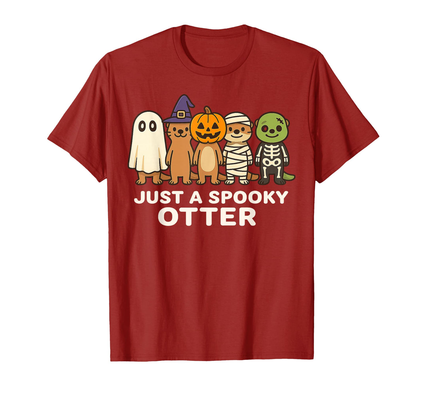 Just A Spooky Otter Halloween Costume Cartoon Design Gifts T-Shirt