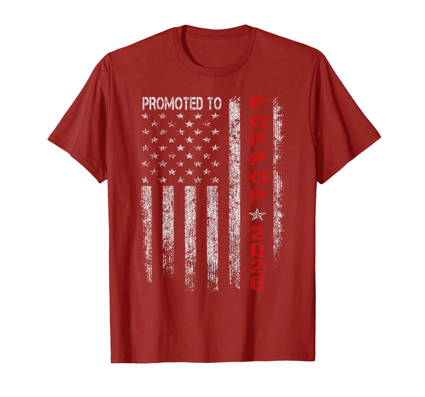 Promoted To Pop Pop 2026 Vintage American Flag T-Shirt