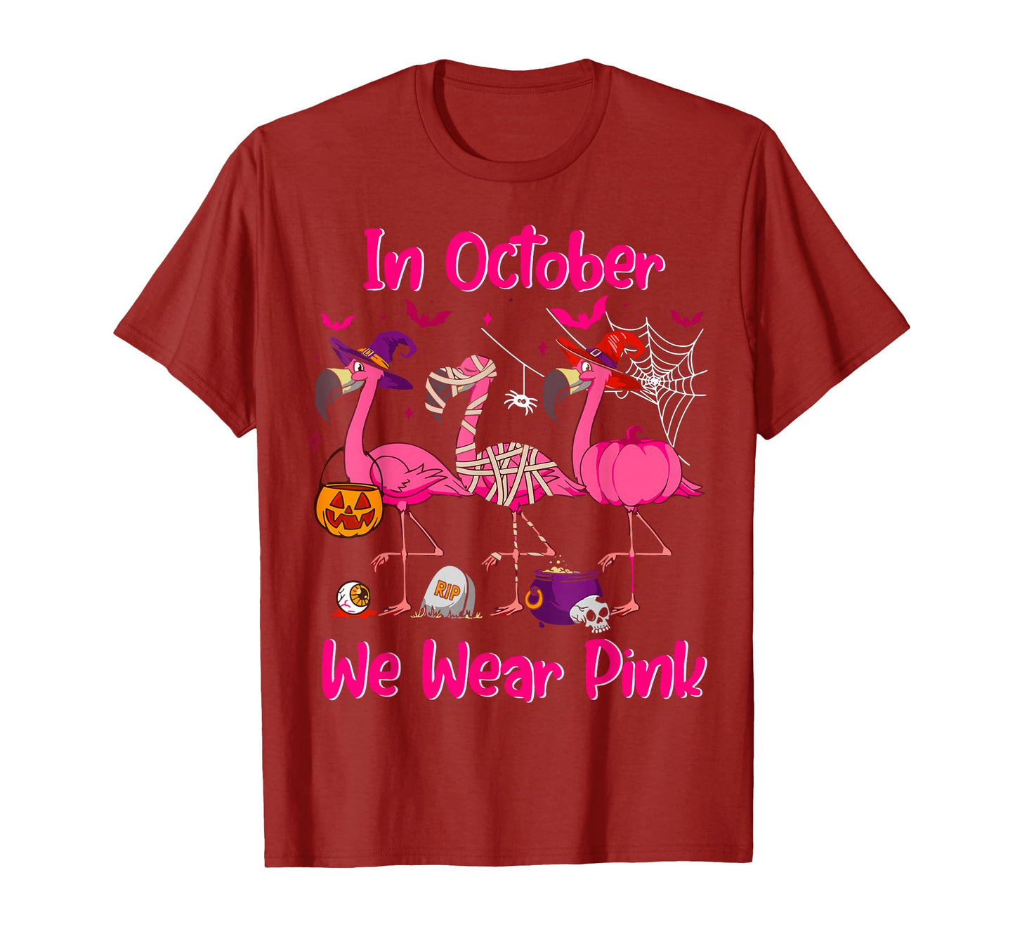 In October We Wear Pink Flamingo Breast Cancer Awareness T-Shirt