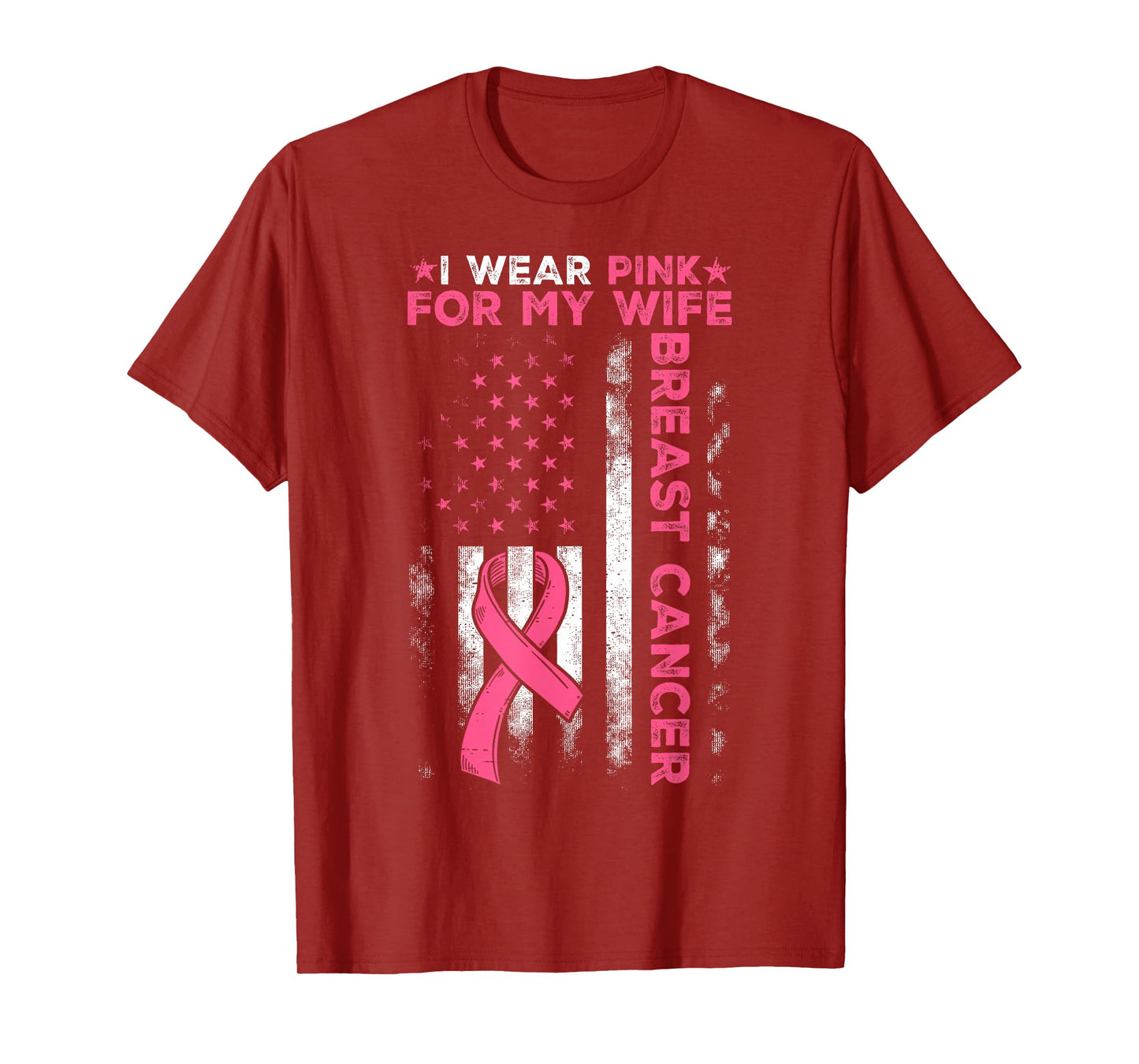 I Wear Pink for My Wife Breast Cancer Awareness Husband Men T-Shirt