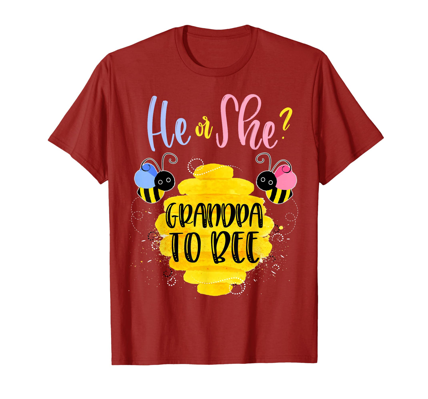 Gender Reveal What Will It Bee Shirt He or She Grandpa Tee T-Shirt