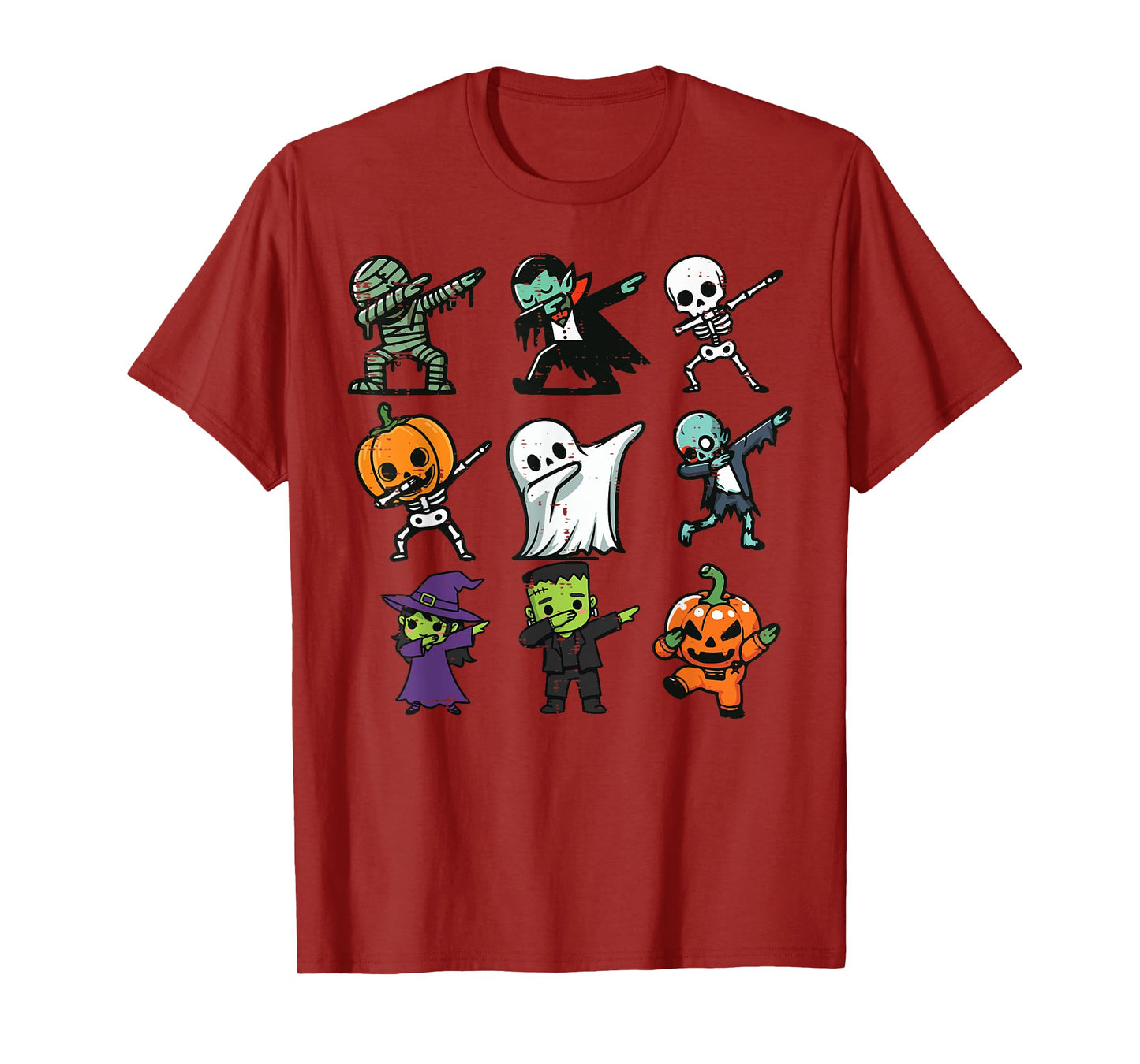 Halloween Ghost Pumpkin Skeleton Dab Costume Boys Girls Kids T-Shirt