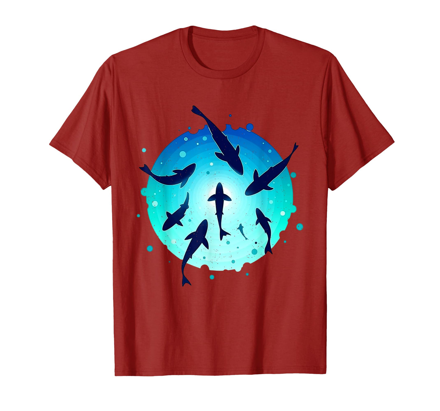 Sharks Swimming Ocean Animal Marine Life Men Women Kids T-Shirt