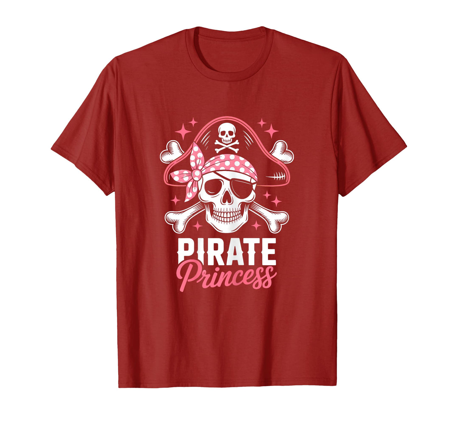 Pirate Cute Princess Halloween Skull Bow Tie Women Girls T-Shirt