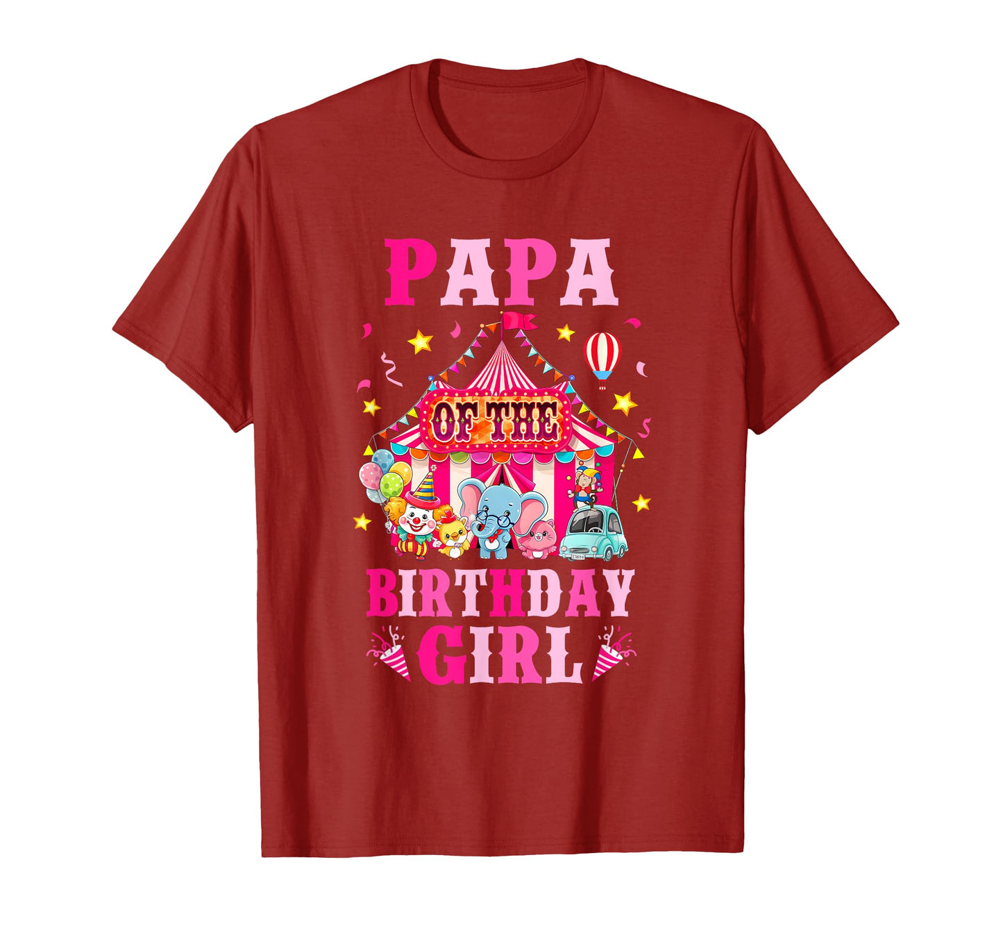 Papa Of The Birthday Girl Circus Carnival Family Party T-Shirt