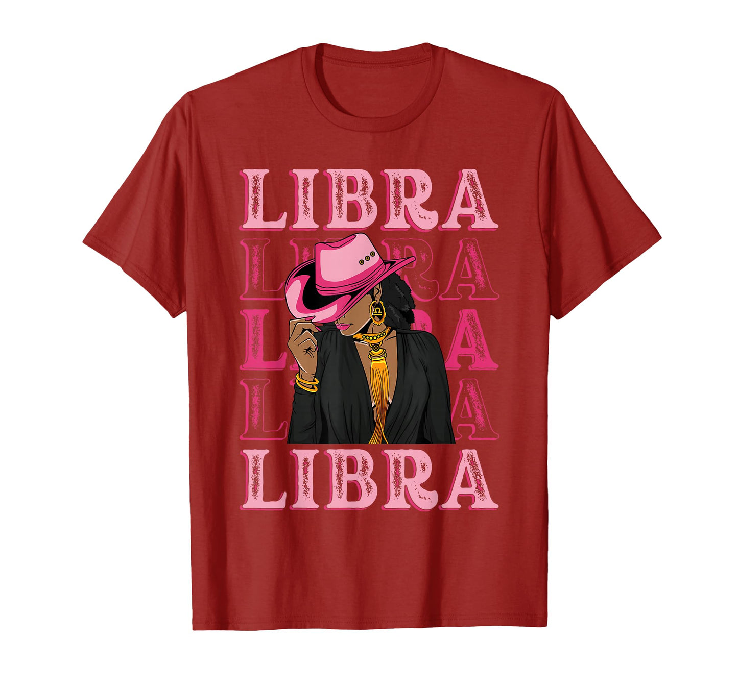 Libra Western Black Cowgirl African American Zodiac T-Shirt