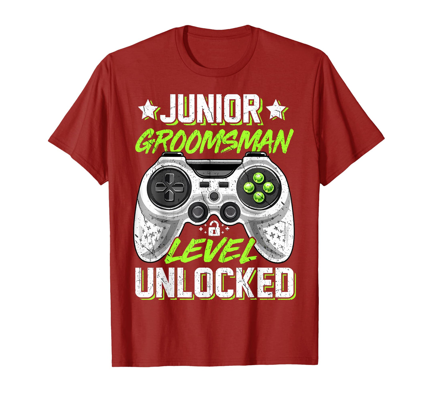 Gamer Junior Groomsman Level Unlocked Video Gaming Wedding T-Shirt