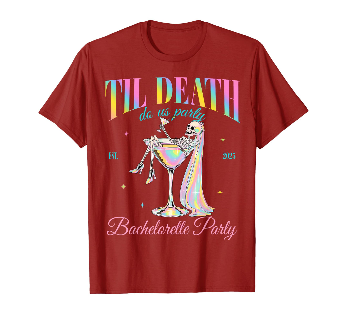 Til Death Do Us Party Retro Halloween Bachelorette Matching T-Shirt