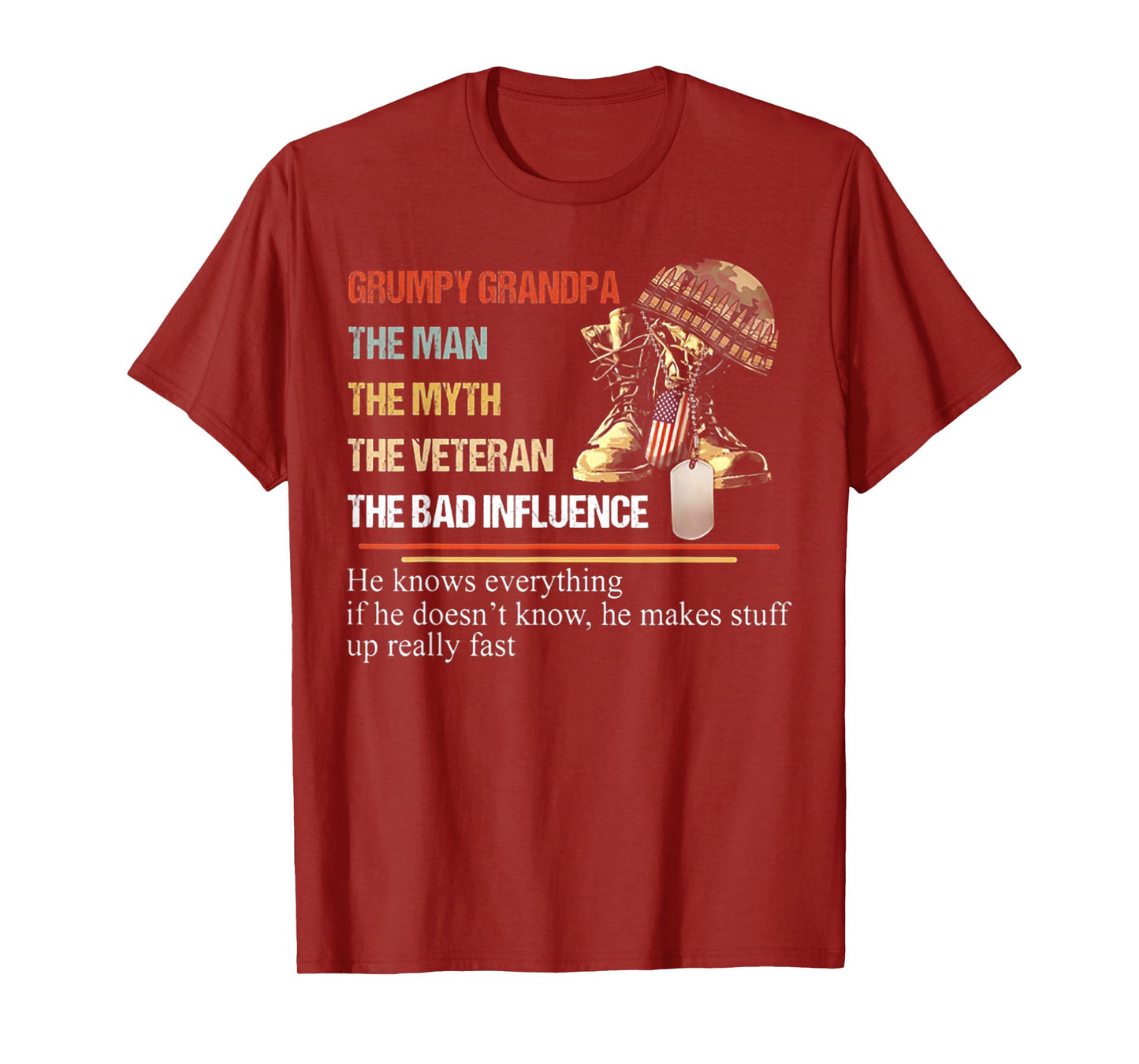 Grumpy Grandpa The Man The Myth The Veteran T-Shirt